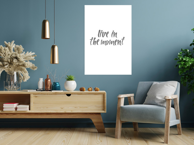 Poster Live In the Moment - gray English text on a white background 135787 additionalImage 10