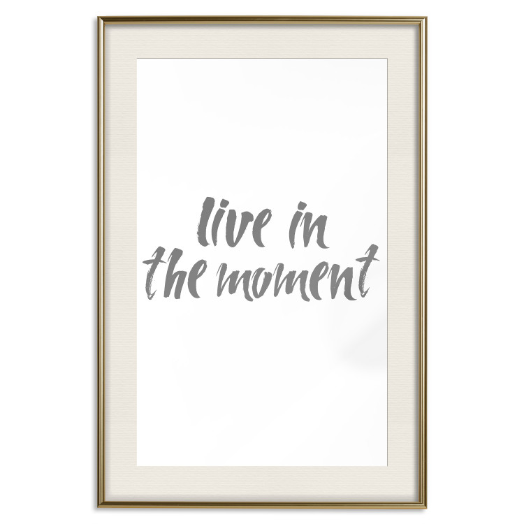 Poster Live In the Moment - gray English text on a white background 135787 additionalImage 7
