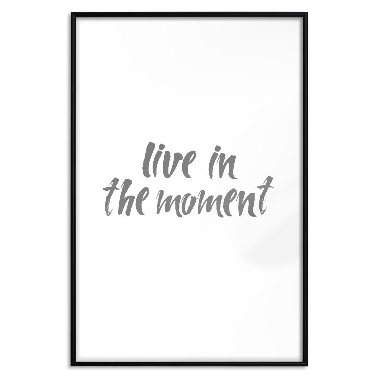 Poster Live In the Moment - gray English text on a white background 135787 additionalImage 27