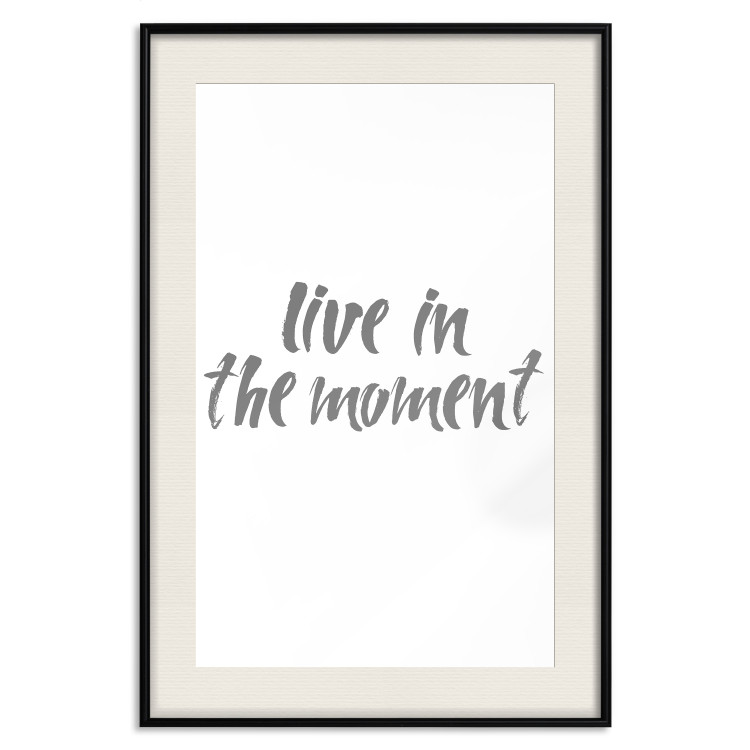 Poster Live In the Moment - gray English text on a white background 135787 additionalImage 5