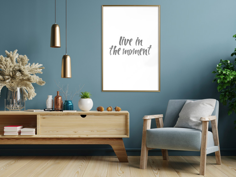 Poster Live In the Moment - gray English text on a white background 135787 additionalImage 14