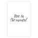 Poster Live In the Moment - gray English text on a white background 135787 additionalThumb 24