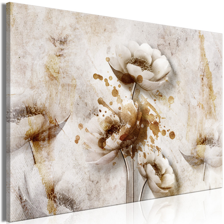 Canvas Print Autumn Moment (1-piece) Wide - flowers in shabby chic style 136087 additionalImage 2