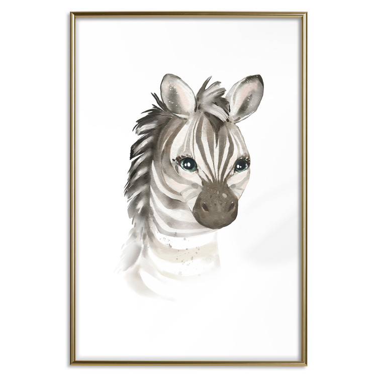Poster Little Zebra - a composition for children with a portrait of a striped animal 136387 additionalImage 13