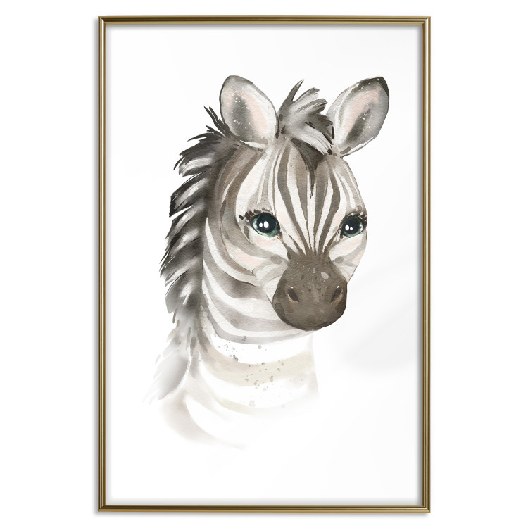 Poster Little Zebra - a composition for children with a portrait of a striped animal 136387 additionalImage 9