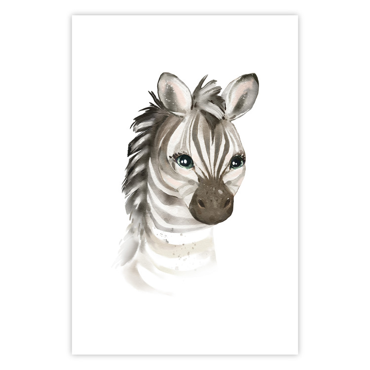 Poster Little Zebra - a composition for children with a portrait of a striped animal 136387 additionalImage 11