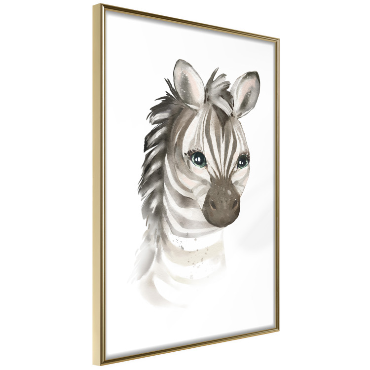 Poster Little Zebra - a composition for children with a portrait of a striped animal 136387 additionalImage 8