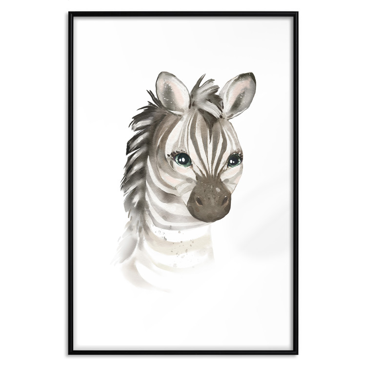 Poster Little Zebra - a composition for children with a portrait of a striped animal 136387 additionalImage 14