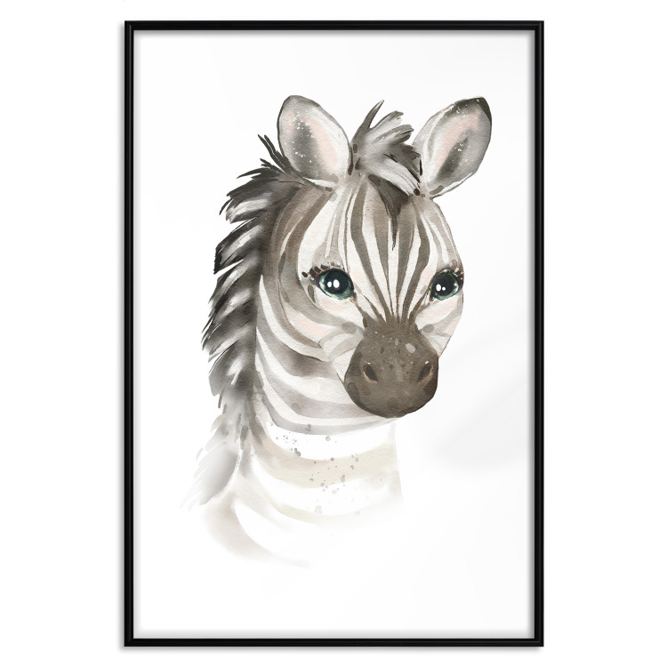 Poster Little Zebra - a composition for children with a portrait of a striped animal 136387 additionalImage 10