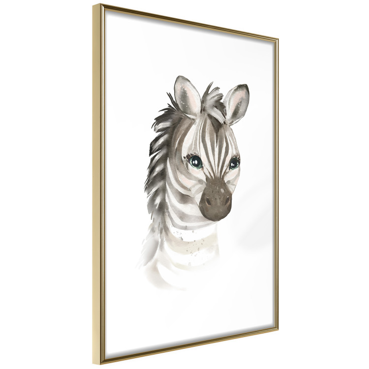 Poster Little Zebra - a composition for children with a portrait of a striped animal 136387 additionalImage 2