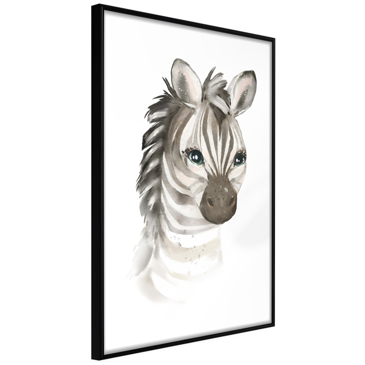 Poster Little Zebra - a composition for children with a portrait of a striped animal 136387 additionalImage 3