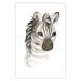 Poster Little Zebra - a composition for children with a portrait of a striped animal 136387