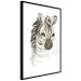 Poster Little Zebra - a composition for children with a portrait of a striped animal 136387 additionalThumb 3