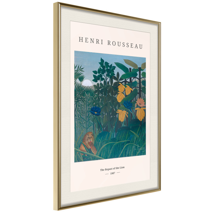 Poster Henri Rousseau: The Repast of the Lion - black text and colorful plants 137487 additionalImage 7