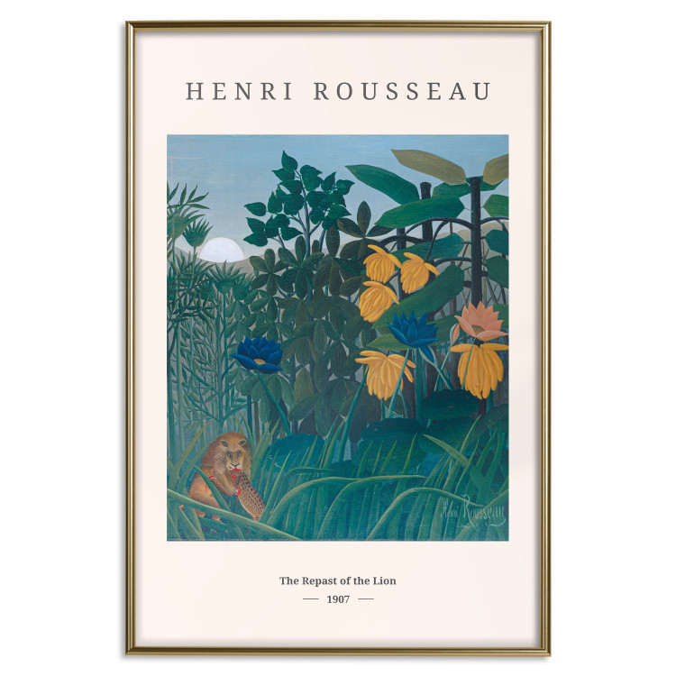 Poster Henri Rousseau: The Repast of the Lion - black text and colorful plants 137487 additionalImage 9