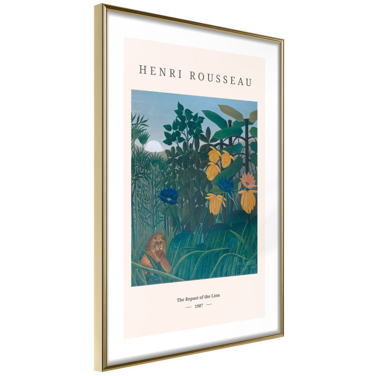 Poster Henri Rousseau: The Repast of the Lion - black text and colorful plants 137487 additionalImage 6