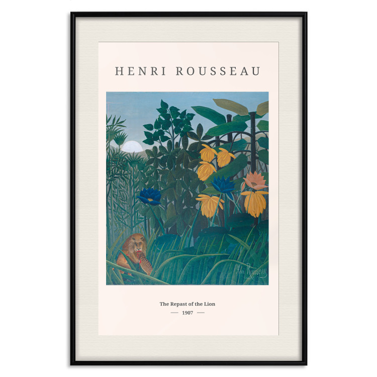 Poster Henri Rousseau: The Repast of the Lion - black text and colorful plants 137487 additionalImage 17