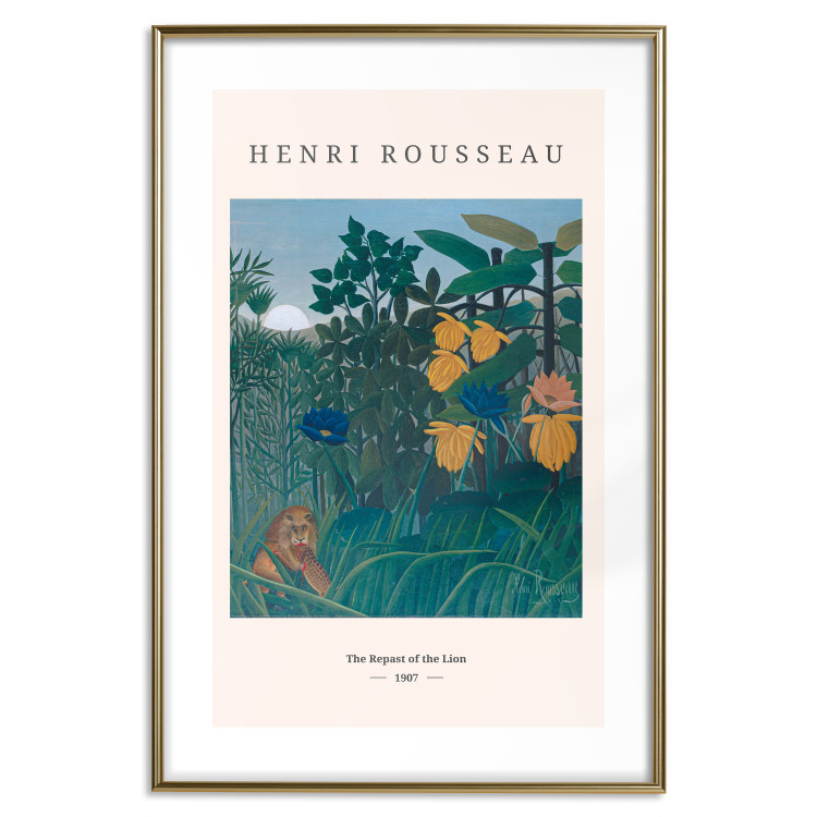Poster Henri Rousseau: The Repast of the Lion - black text and colorful plants 137487 additionalImage 16
