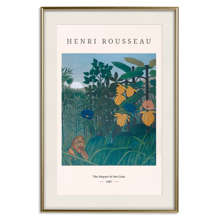 Poster Henri Rousseau: The Repast of the Lion - black text and colorful plants 137487 additionalImage 18