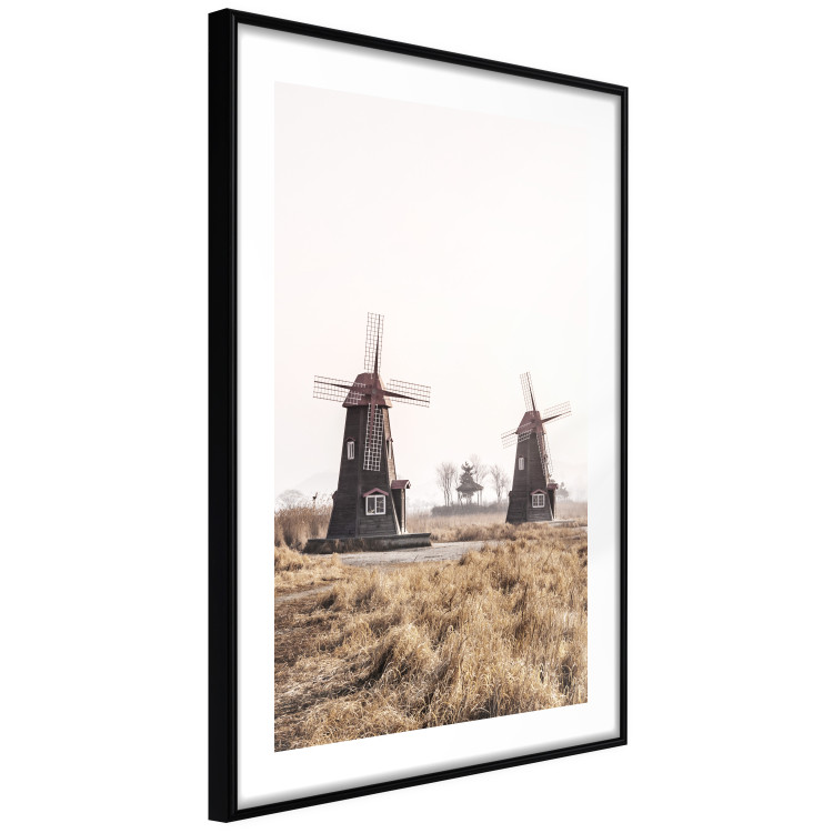Wall Poster Wooden Windmill - rural landscape overlooking fields and a clear sky 137687 additionalImage 4