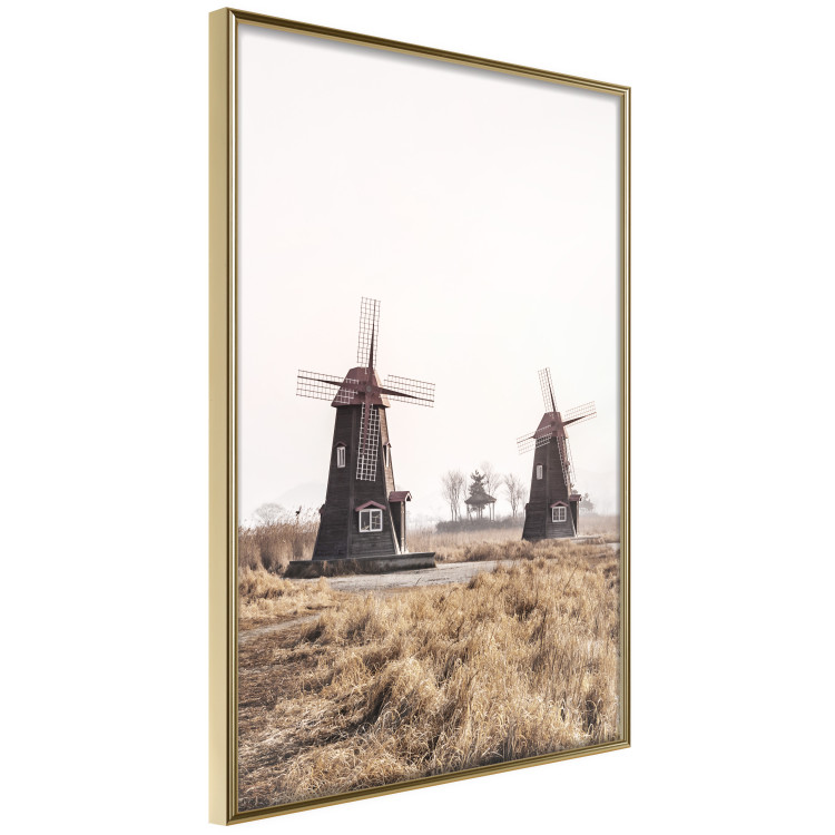 Wall Poster Wooden Windmill - rural landscape overlooking fields and a clear sky 137687 additionalImage 10
