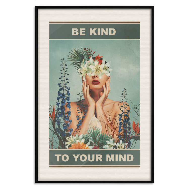 Poster Be Kind to Your Mind - English texts and a woman among flowers 138887 additionalImage 27