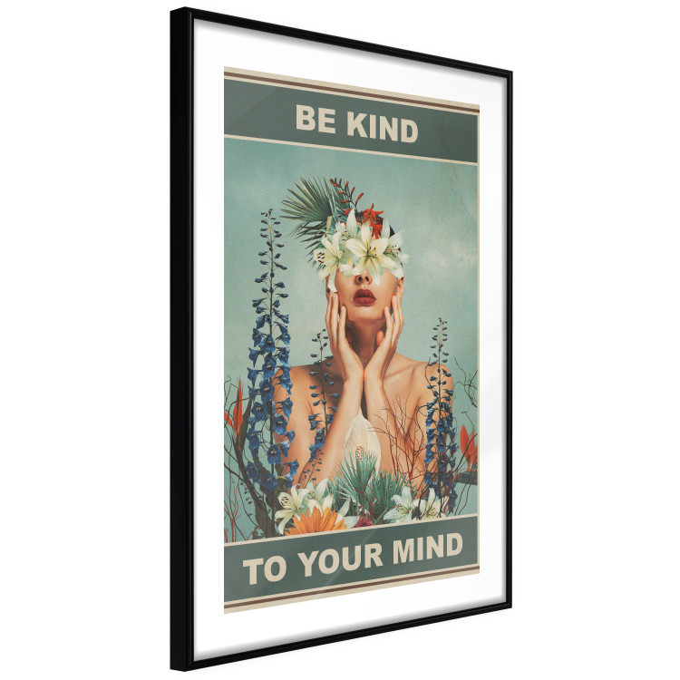 Poster Be Kind to Your Mind - English texts and a woman among flowers 138887 additionalImage 6