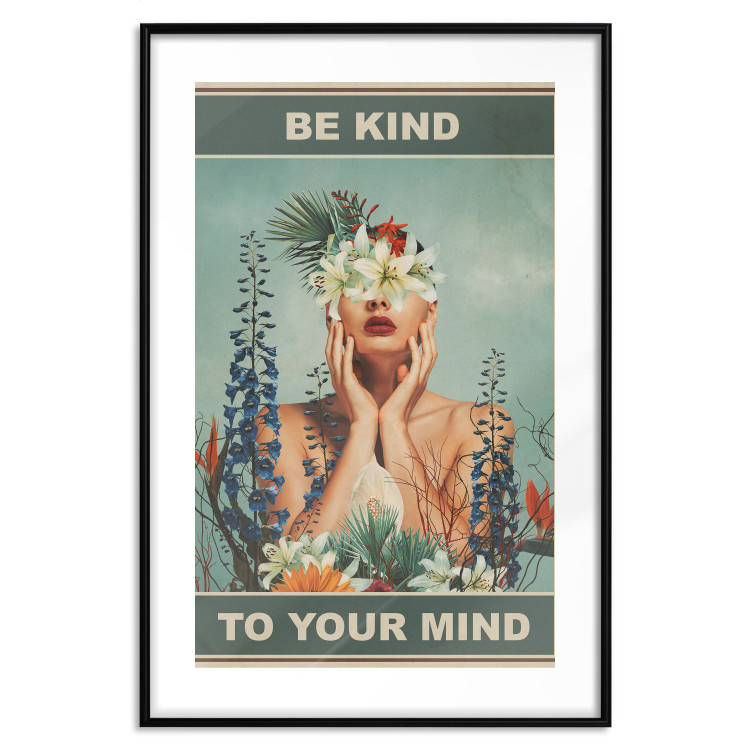 Poster Be Kind to Your Mind - English texts and a woman among flowers 138887 additionalImage 20
