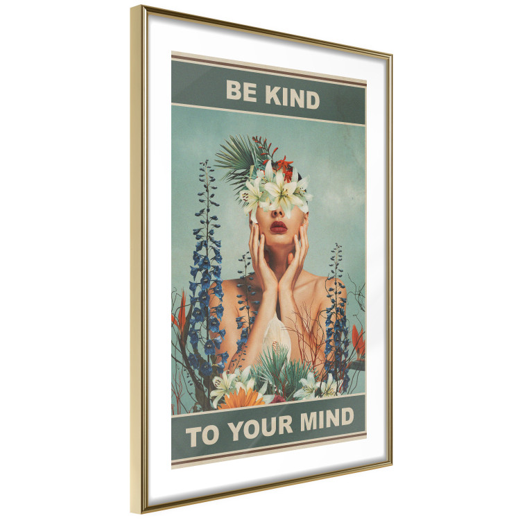 Poster Be Kind to Your Mind - English texts and a woman among flowers 138887 additionalImage 11