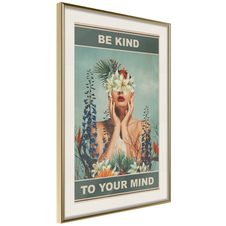 Poster Be Kind to Your Mind - English texts and a woman among flowers 138887 additionalImage 10