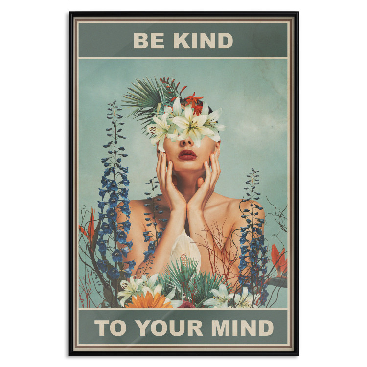 Poster Be Kind to Your Mind - English texts and a woman among flowers 138887 additionalImage 22