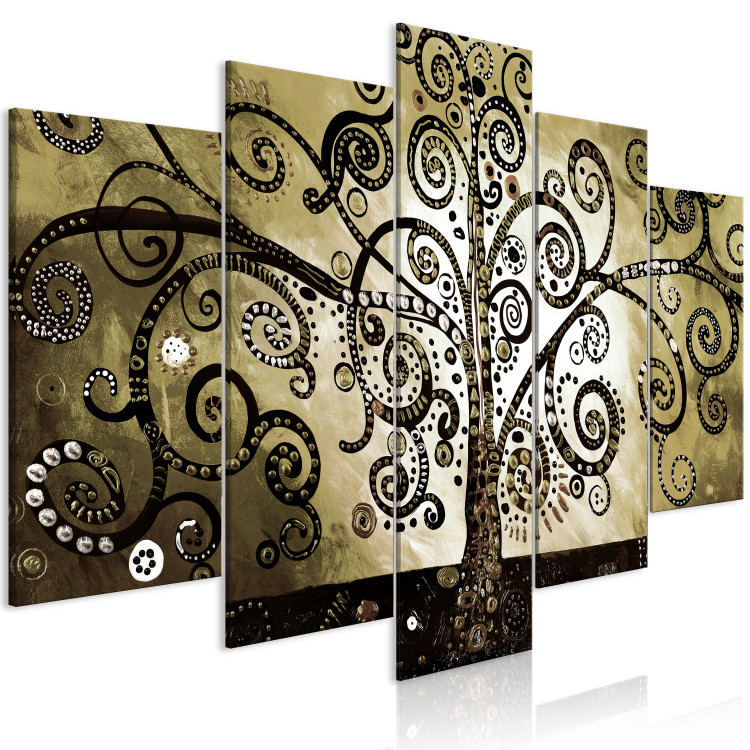 Canvas Print Master's Tree (5-piece) Wide - Klimt-inspired abstraction 143387 additionalImage 2