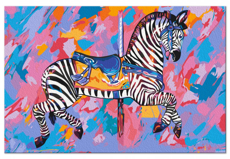 Paint by Number Kit Rainbow Zebra - Striped Animal on a Colorful Artistic Background 144087 additionalImage 6