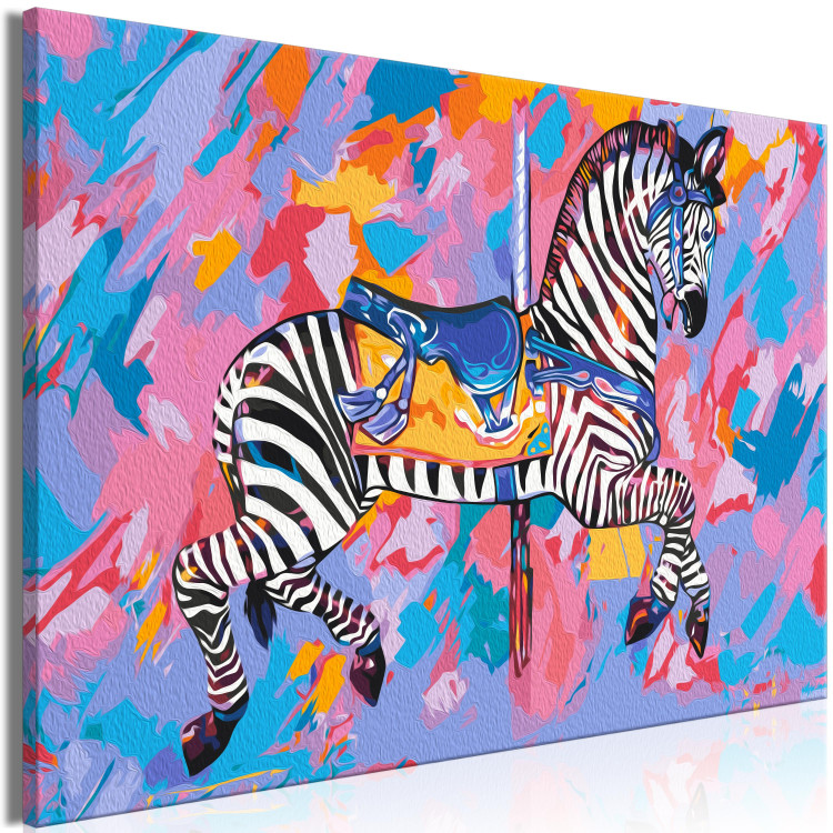 Paint by Number Kit Rainbow Zebra - Striped Animal on a Colorful Artistic Background 144087 additionalImage 4