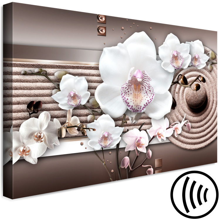 Canvas Print White Orchids (1-piece) - abstraction in flowers in a Zen garden 145087 additionalImage 6