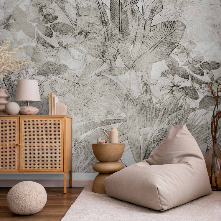 Wall Mural Decorative Plants - Decorative Wall With a Floral Moti 145287