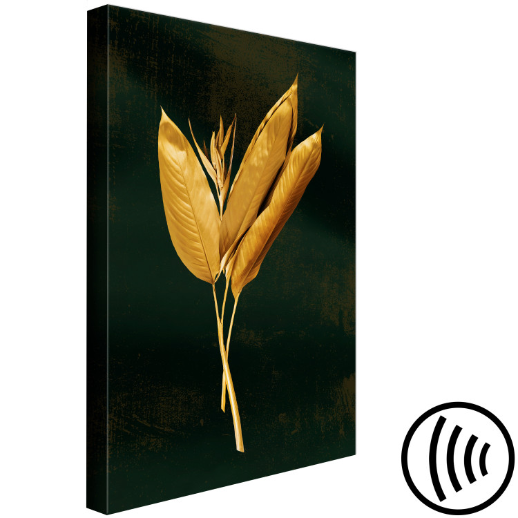 Canvas Art Print Bouquet of Leaves (1-piece) - landscape with golden foliage on a black background 145487 additionalImage 6
