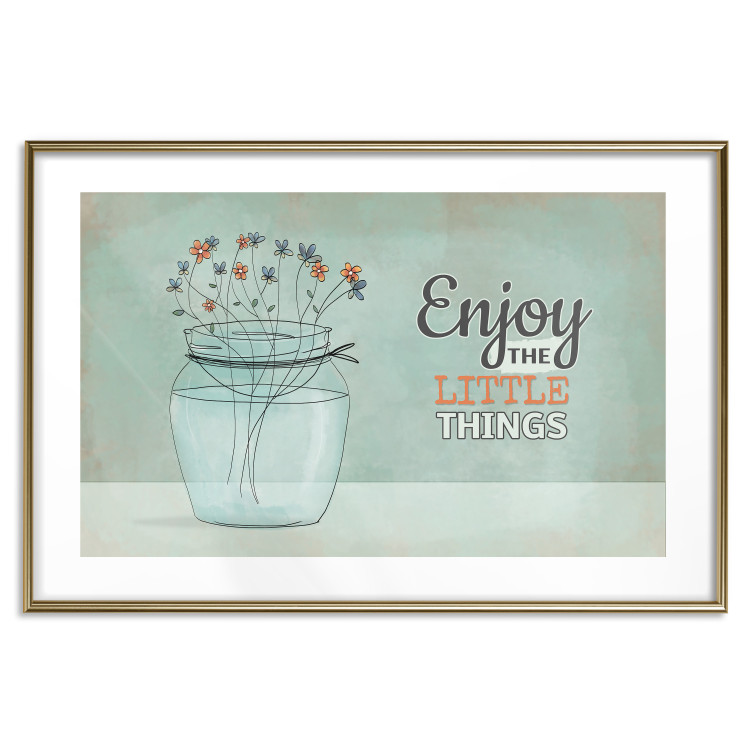 Poster Flowers in a Vase - Plants in a Jar and a Vintage Sentence 146187 additionalImage 25