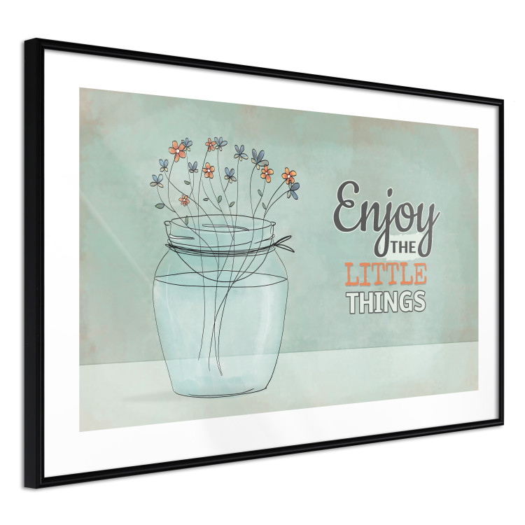 Poster Flowers in a Vase - Plants in a Jar and a Vintage Sentence 146187 additionalImage 5