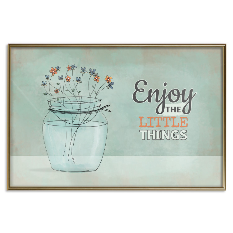 Poster Flowers in a Vase - Plants in a Jar and a Vintage Sentence 146187 additionalImage 23