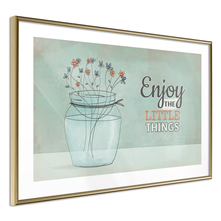 Poster Flowers in a Vase - Plants in a Jar and a Vintage Sentence 146187 additionalImage 6