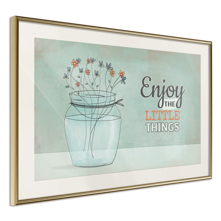 Poster Flowers in a Vase - Plants in a Jar and a Vintage Sentence 146187 additionalImage 10