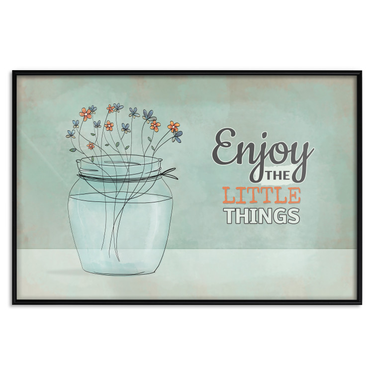 Poster Flowers in a Vase - Plants in a Jar and a Vintage Sentence 146187 additionalImage 20