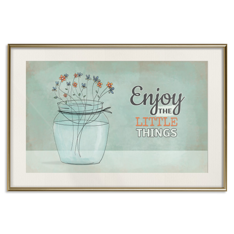 Poster Flowers in a Vase - Plants in a Jar and a Vintage Sentence 146187 additionalImage 26