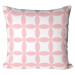 Decorative Microfiber Pillow Ornament with circles - geometric motif in shades of white and pink cushions 146987