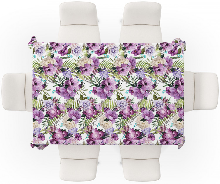 Tablecloth Joyful bouquet - composition of purple flowers on a white background 147287 additionalImage 3