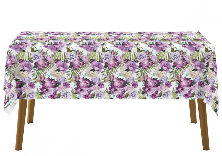 Tablecloth Joyful bouquet - composition of purple flowers on a white background 147287 additionalImage 4
