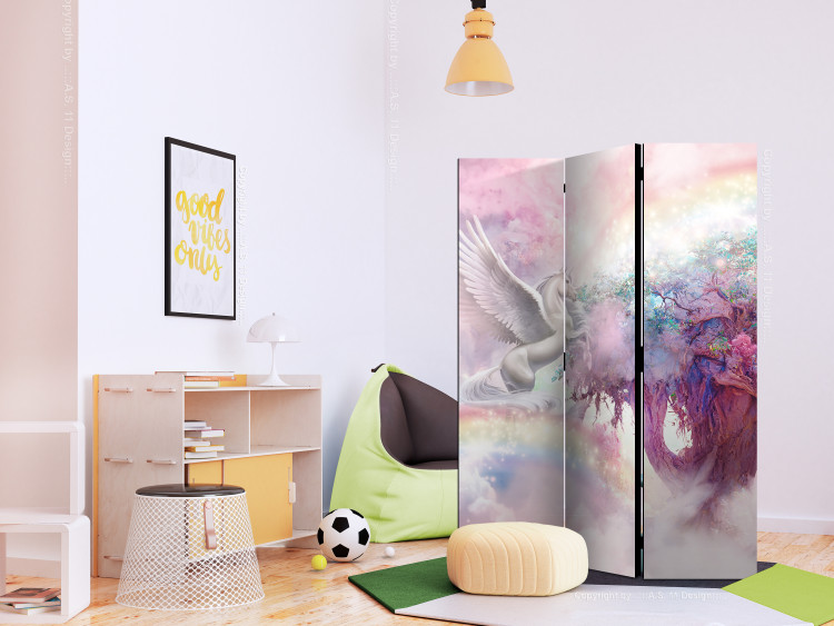 Room Divider Unicorn and Magic Tree - Pink and Rainbow Land in the Clouds [Room Dividers] 150987 additionalImage 2