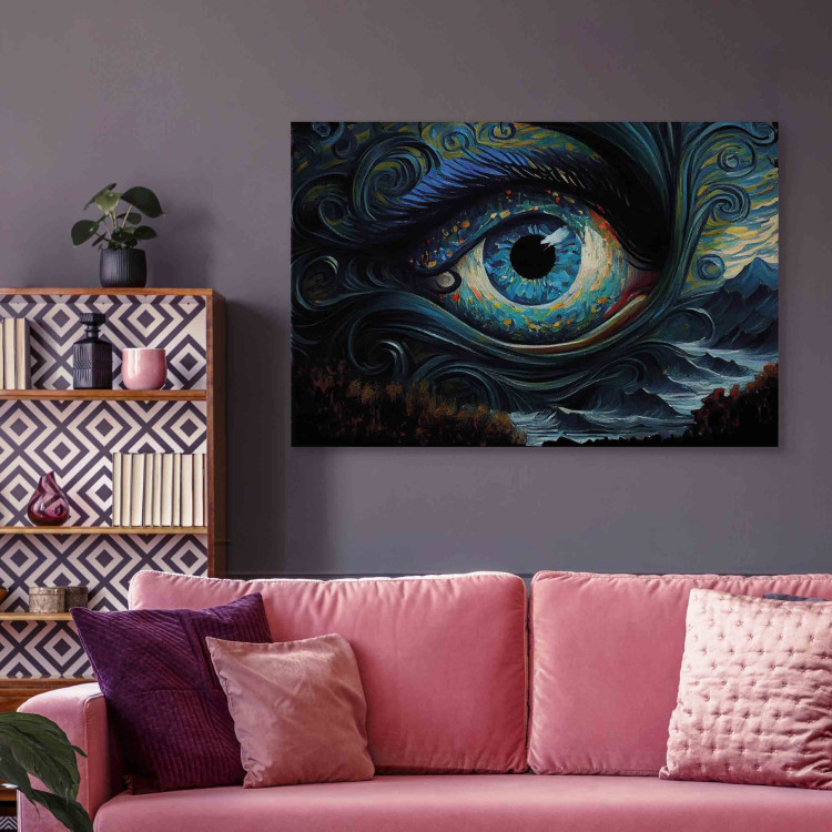 Canvas Blue Eye - A Composition Inspired by the Art of Van Gogh 151187 additionalImage 5