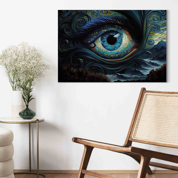 Canvas Blue Eye - A Composition Inspired by the Art of Van Gogh 151187 additionalImage 3